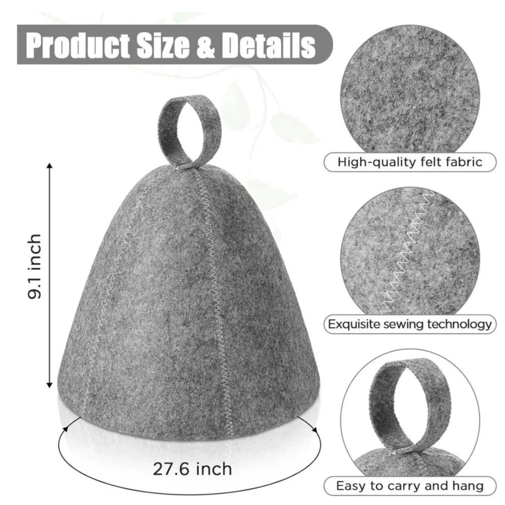 Thickened Wool Felt Sauna Hat